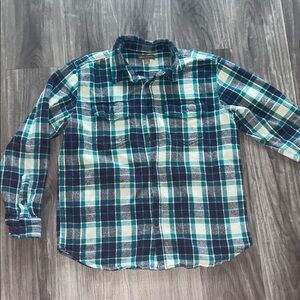 Falls Creek Teal & Navy Plaid Button-Down Shirt
